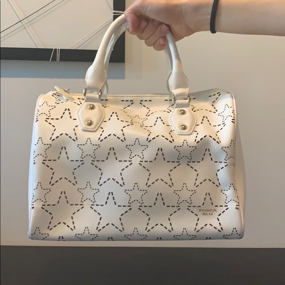 Tosca Blue white handbag